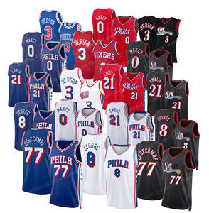2025/26 Philadelphia hızlı mola oyuncu forması 77 # Edgecombe 8 # George 3 # Iverson nakış dikişli amerikan basketbolu Jersey - Product Image 1