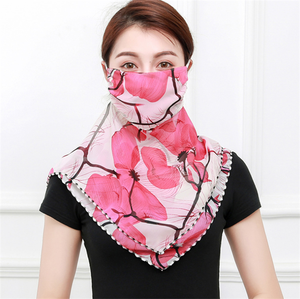 Écharpe d'extérieur en mousseline de soie pour femme, accessoire de Protection faciale complète, voile léger UV - Product Image 4