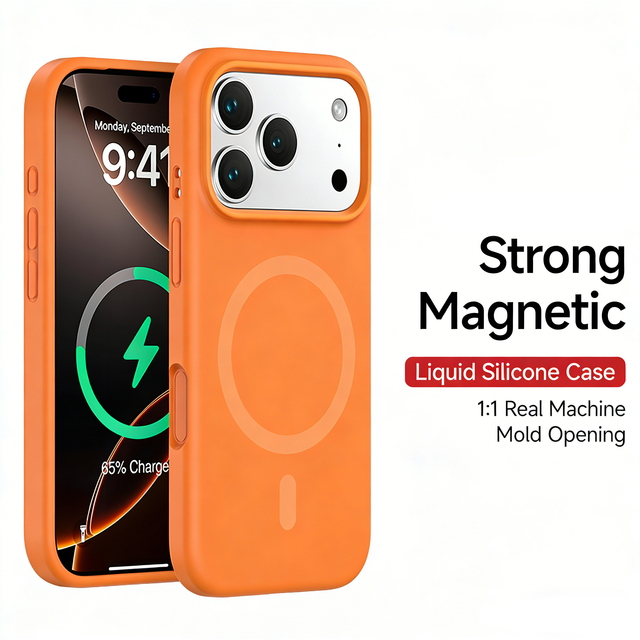 New Design Magnetic Shockproof True Liquid Silicone Phone Case With Camera Button for iPhone 17 17 Pro 17 Pro Max