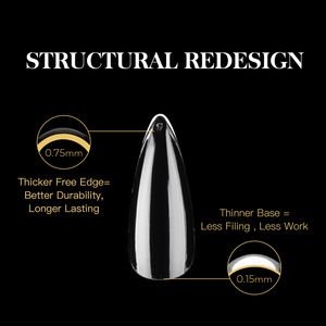 Profesyonel Özel Marka Benzersiz Özel Etiket Şeffaf Jel Tırnak Uçları X Pmma Yumuşak Jel Tam Kaplama Stiletto Tırnak Uçları 14 Boy - Product Image 5