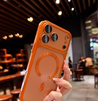 Nouvelle coque magnétique givrée en TPU électroplaqué pour iPhone 17 Pro Max 16 Pro 15 14 13, style INS, avec petits trous pour la caméra, protection intégrale