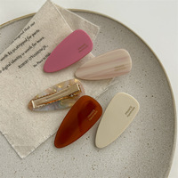 Pinces à cheveux personnalisables avec LOGO pour filles, en acétate, simples et exquises, en résine acrylique rose doux, accessoires pour franges