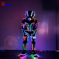 Costumes Cyberpunk Lumineux Télécommandés pour Adultes, Ensembles de Performance LED, Vêtements Robots pour Adultes, Robe Lumineuse Unisexe