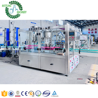 Machine de bureau 2 en 1 pour le remplissage et la capping de petites bouteilles en PET de toutes formes, avec 4 têtes intégrées