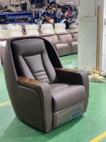 Echtes Leder Braun Farbe Film Liege sitze Heimkino Möbel Medien Smart Room Elektrisches Liege sofa Theater Sofa