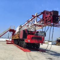 Foreuse rotative électrique standard XJ550 avec pompe montée sur camion pour le service de puits pétroliers - Marque QINGCHANG