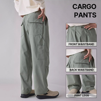 Celana Cargo Kasual Pria Hudao Berkualitas Tinggi, Model Longgar, Bahan Katun, Multi Kantong, Cocok untuk Aktivitas Luar Ruangan dan Streetwear