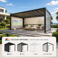 Pergola motorisée en aluminium imperméable avec toit rétractable et pliable pour terrasses extérieures