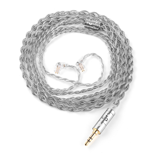 QKZ T7 Silver-Plated 336-Core Headphone Upgrade Cable with 3.5mm Plug Eco-Friendly TPE Jacket & Logo Printing