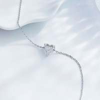 Bracelet tennis cœur en diamant de laboratoire Pt950 Platine, délicat, frais, minimaliste, simple, pour femme, bijou raffiné, cadeau