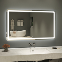 Miroir intelligent pour salle de bain, miroir LED avec écran tactile, miroir de salle de bain anti-buée avec lumière