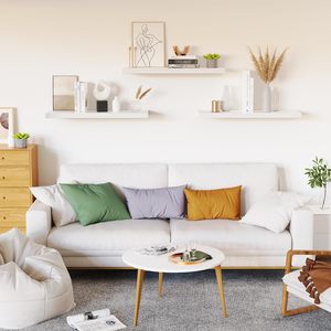 Lot de 3 étagères flottantes modernes en bois blanc de 24 pouces, ensemble mural pour salle de bain, <span class=keywords><strong>cuisine</strong></span>, <span class=keywords><strong>salon</strong></span> - Product Image 5
