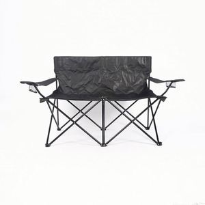 Chaise pliante portable d'extérieur avec cadre en acier et accoudoirs en tissu Oxford pour le camping et la pêche - Product Image 1