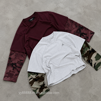Camiseta de Camuflaje OEM para Hombre, Camiseta con Lavado Ácido, Camisetas Lisas para Hombre, Camisetas de Alta Calidad, Camiseta de Diseñador de Lujo