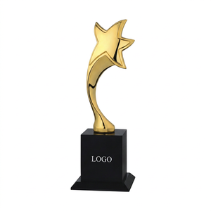 Trofeo Estrella de Metal Fundido a Presión, Dorado, Plateado, Bronce, con Base Grabable, Duradero, para Premios Deportivos y Juegos, Portátil - Product Image 1