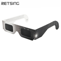 Lunettes d'éclipse solaire certifiées CE & ISO 12312-2, légères, en carton, avec lentilles de protection