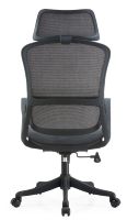 Chaise de bureau en maille noire JOHOOFURNITURE, base en PP de 330 mm, mécanisme papillon, vérin à gaz peint en noir, accoudoirs en PP
