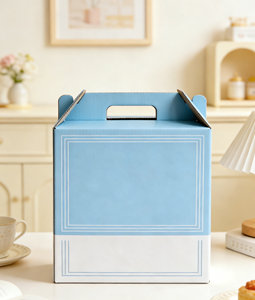 Carpeta Portátil de Cartón con Bloques de Color Azul y Blanco, Asa Integrada, Resistente y de Gran Capacidad, Hecha en Vietnam con Materiales Reciclados, Personalizable - Product Image 6