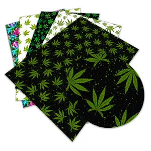 Новый лист из искусственной кожи с зелеными листьями сделай сам для девушек с бантом для одежды и сумок