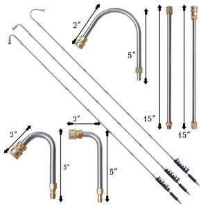 Juego de varillas de extensión para lavadora a presión SL, 10 piezas de acero inoxidable para lavado de autos y limpieza de desagües - Product Image 1