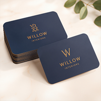 Tarjeta de Visita con Corte Troquelado, Impresa Personalizada, Papel de Lujo con Relieve en Dorado