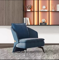 Nouveau Fauteuil de Salon Minimaliste Italien, Chaise Simple et Moderne pour Salon, Hôtel, Chaise Paresseuse en Tissu Façon Paon, Usage Commercial