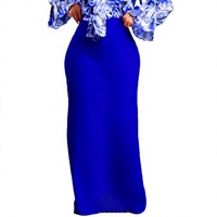 Ensemble deux pièces pour femmes, chemise à manches longues et jupe, imprimé tendance, style décontracté, robes longues
