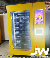 Distributeur automatique de repas surgelés avec chauffage au micro-ondes, capacité de 20 à 150 unités, en acier inoxydable, écran tactile de 22 pouces, surveillance à distance