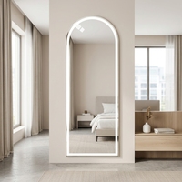 Espejo de Baño Ovalado Dorado con Luz LED para Barbería, Espejo de Pared para Salón de Belleza, Espejo Inteligente para Dormitorio