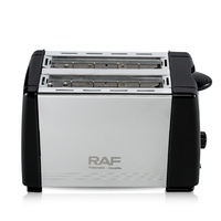 Grille-pain RAF R.2103 2 fentes 650W, cuisson double face, chauffage rapide, nettoyage facile, fente pour cartes, appareil électroménager pour petit-déjeuner à la maison