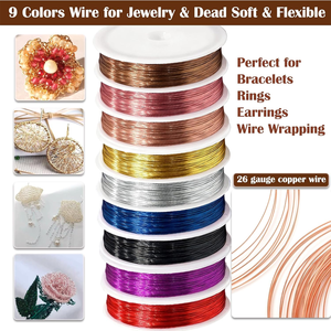10ロール 230フィート ジュエリーワイヤー 18、20、22、24、26ゲージ クラフトビーズワイヤー ジュエリーワイヤー作成用品 - Product Image 5