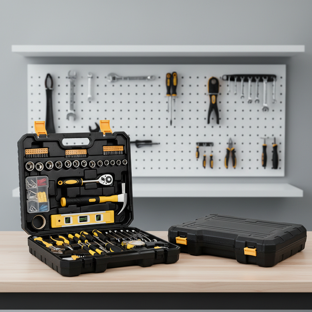 DEWEN Complete Household Multifunctional DIY Repair Kit Customizable Hand Tool Sets Chrome Vanadium Steel Drills Hard Case OEM