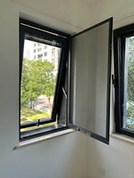 Ventana Corredera Francesa de Aluminio Personalizada, Ahorradora de Energía, Horizontal, Impermeable, con Doble Acristalamiento, Herrajes Alemanes, para Sótano o Sala de Estar