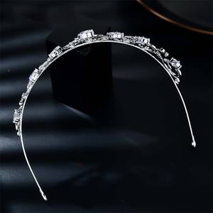 奢华闪亮锆石镀银婚礼订婚生日发带皇冠配件舞会选美女头饰 - Product Image 5