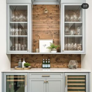 Gabinete de barra de madera maciza de estilo moderno de diseño personalizado gabinete de vino tinto de puerta abierta - Product Image 6