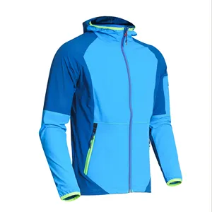 High Quality Waterproof Nylon Elastane Breathable 4 Way Stretch Men Jackets With Hoodie