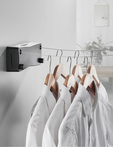 Stendibiancheria retrattile a parete in filo di alluminio per interni doppia stendibiancheria da esterno con corda regolabile - Product Image 1