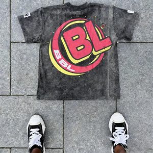 เสื้อยืดสตรีทแวร์คุณภาพสูง ยูนิเซ็กส์ ผ้าฝ้าย 100% ระบายอากาศดี พิมพ์ลายซิลค์สกรีน ทรงโอเวอร์ไซส์ แขนสั้น 220 กรัม สีซีดแบบโดนแดด - Product Image 3