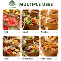 Contenants jetables en papier enduit de qualité alimentaire, biodégradables, étanches, avec logo personnalisé JAN GOO, pour salades, biscuits, en-cas, réutilisables, recyclables