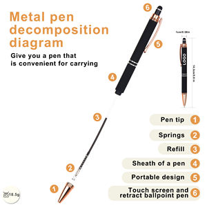 Bolígrafo de Metal con Punta Táctil y Bola de Goma Suave, Personalizable con Logotipo Grabado Láser, Ideal para Regalo, Venta al Por Mayor - Product Image 2