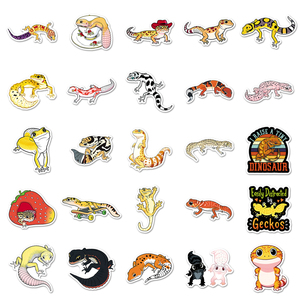 50 autocollants mignons de gecko léopard, autocollants en vinyle de lézard de dessin animé <span class=keywords><strong>Kawaii</strong></span> pour ordinateur portable et bouteille d'eau, autocollants esthétiques pour animaux de compagnie sans répétition - Product Image 3