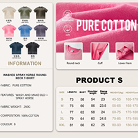 T-shirts pour hommes 100% Coton, qualité supérieure, tricot vintage, coupe ample, épaules tombantes, imprimés, grammage lourd, vierges, personnalisables