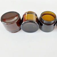 Bocaux cosmétiques ronds en verre ambré résistants aux enfants avec couvercles 60ml 90ml 120ml 150ml 250ml 300ml