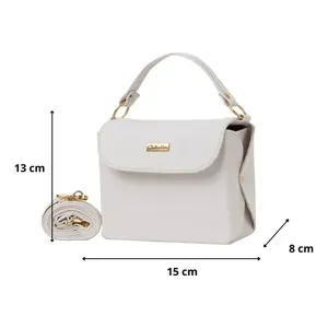 Fana donna speciale borsa Messenger Elia Blanco di piccole dimensioni bohémien minimalista tracolla piume catene di arco per l'inverno autunno - Product Image 1
