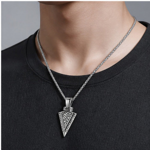 Yunnique-collar con colgante de flecha vikinga de acero inoxidable para hombre, joyería geométrica de estilo Hip Hop, regalo, 3x60cm - Product Image 4