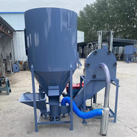 Broyeur et mélangeur vertical d'aliments pour animaux, machine de fabrication d'aliments pour volailles, 500 kg/h, moteur diesel, mélangeur et broyeur d'aliments pour poulets