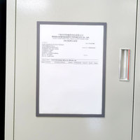 Cadre magnétique gris A4 réutilisable, support de présentation de documents sécurisé, imperméable, facile à nettoyer, en PVC plastique pour armoire métallique