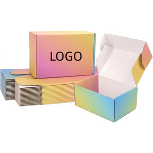 Boîtes d'expédition en carton ondulé kraft recyclables en gros, imprimées sur mesure, colorées, pour vêtements et chaussures, avec logo personnalisé, emballage cadeau - Product Image 1