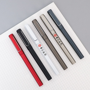 Stylos publicitaires en plastique avec logo personnalisé, sensation lourde, encre noire au carbone 0,5 mm, stylos à bille neutres, cadeaux promotionnels de bureau, vente en gros - Product Image 2