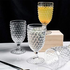 315ml 10,5 oz estilo Vintage estilo europeo Medieval Retro patrón en relieve tallo corto Mini volumen tazas <span class=keywords><strong>de</strong></span> vidrio antiguas - Product Image 3